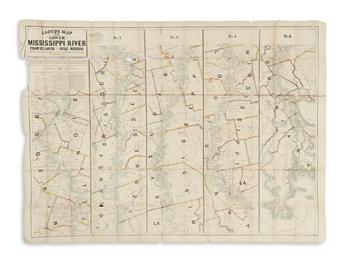 (MISSISSIPPI RIVER.) Lloyd, James T. Lloyds Map of the Lower Mississippi River from St. Louis to the Gulf of Mexico.